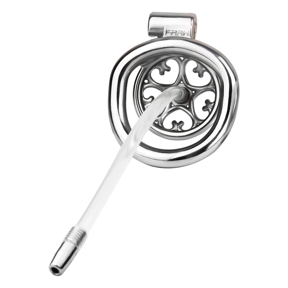 Cage de chasteté rosace de coeurs avec plug uretre