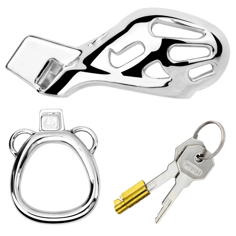 Cage de chastete cobra en metal avec ceinture amovible