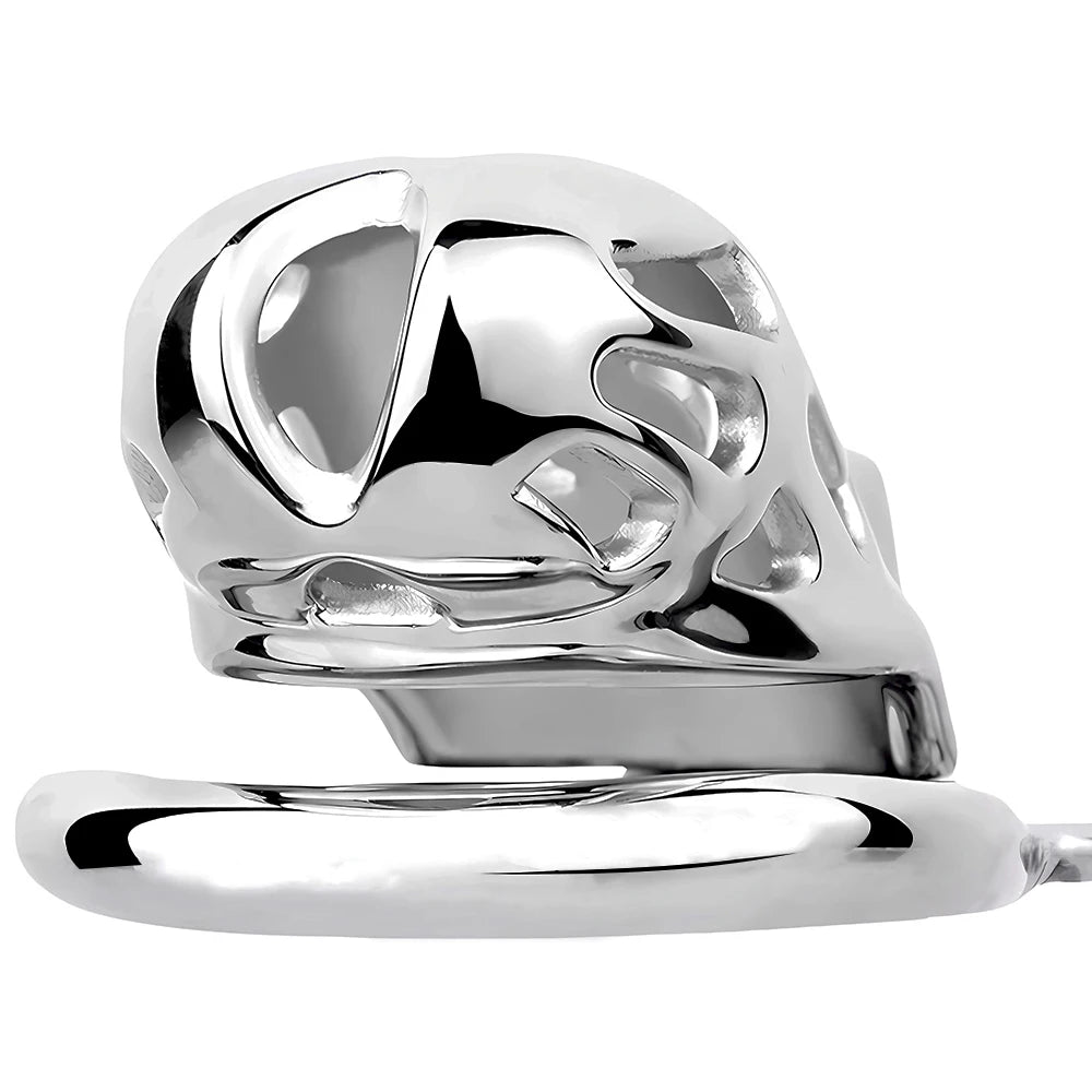 Cage de chastete cobra en metal avec ceinture amovible