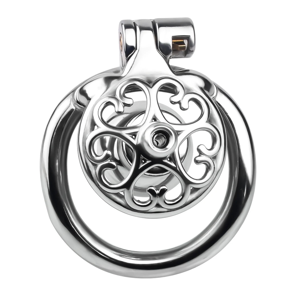 Cage de chastete inversee rosace de coeurs en metal