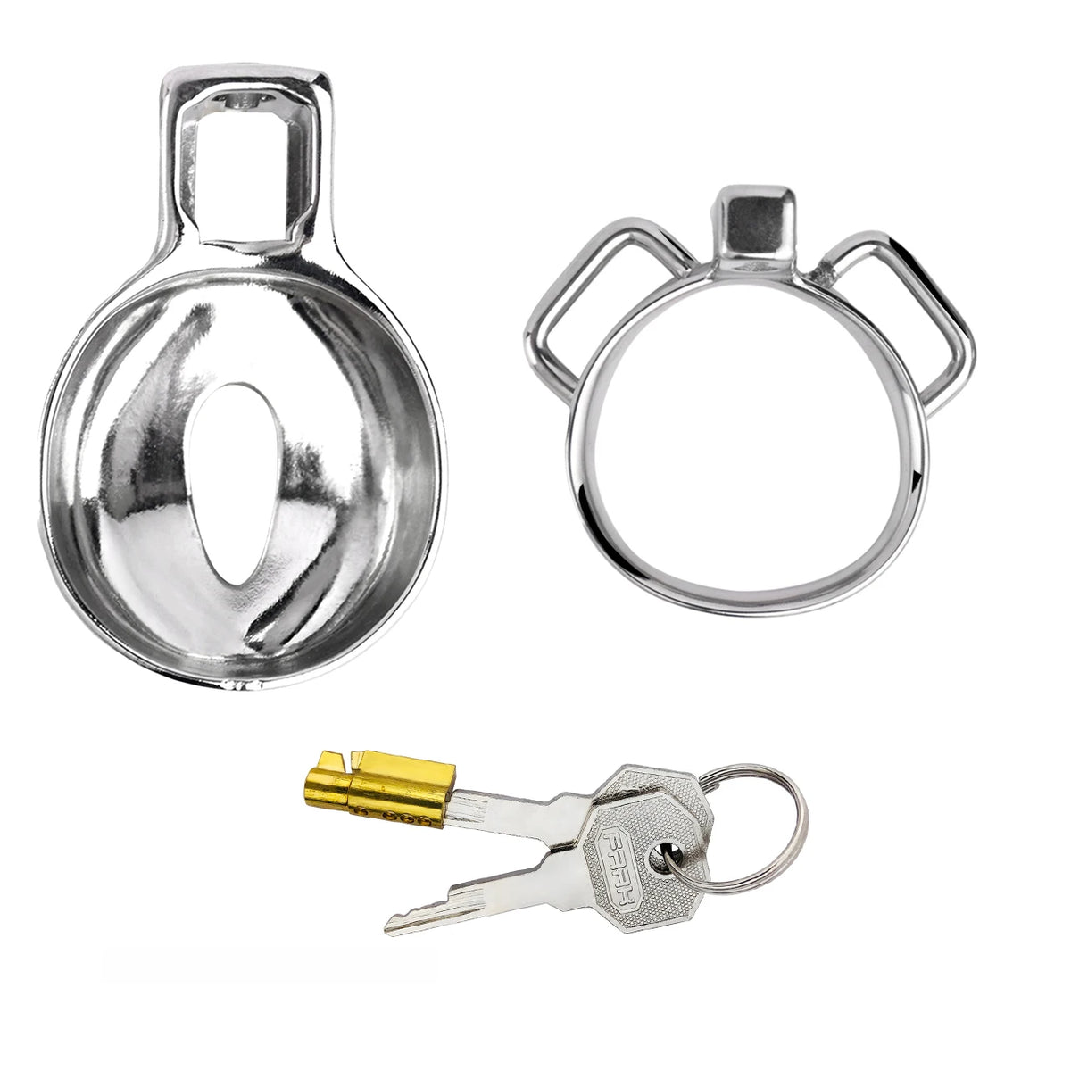 Cage de chastete sissy en metal avec ceinture amovible