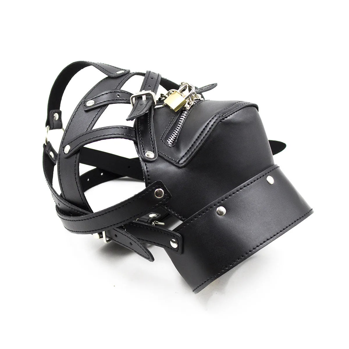 Cagoule BDSM Fermeture Cadenas Bouche