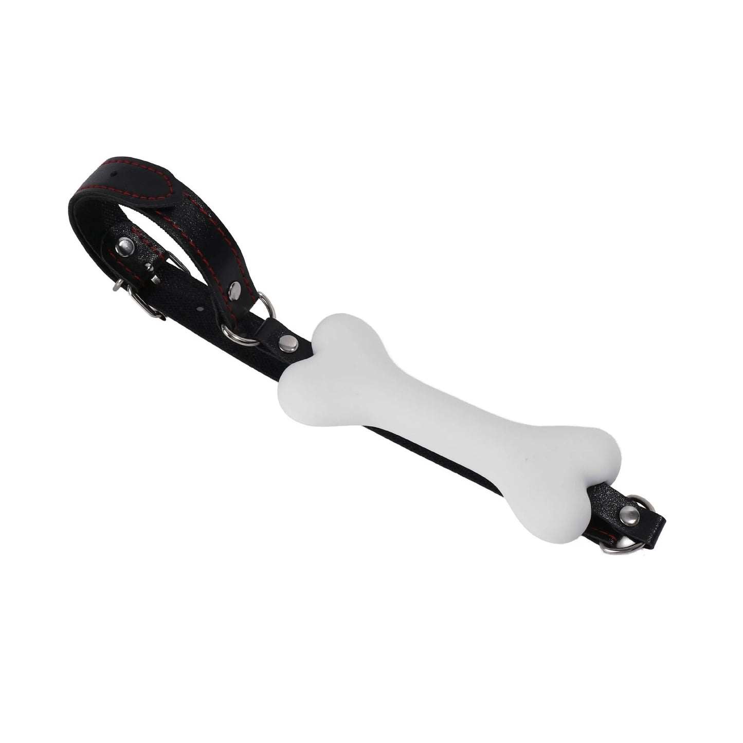Bâillon BDSM Os pour Toutou en silicone blanc