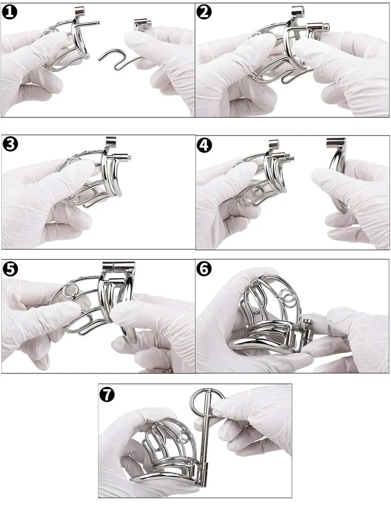 cage de chastete prince albert en metal