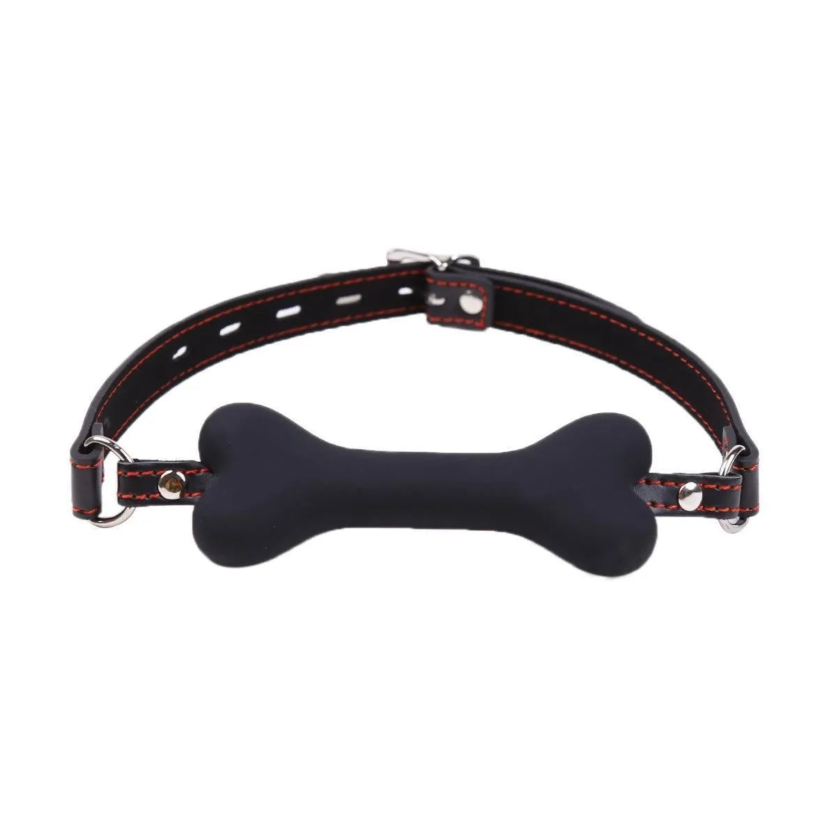 Bâillon BDSM Os pour Toutou en silicone noir