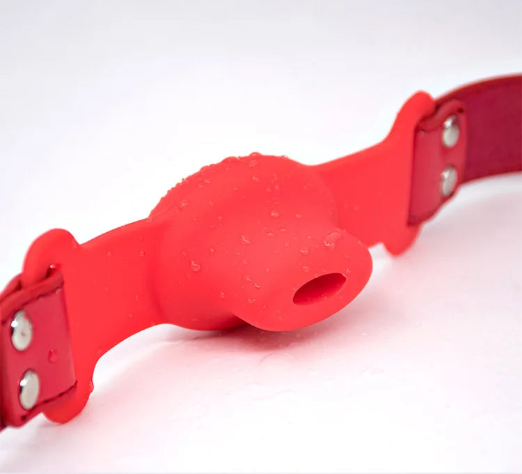 Baillon Ouvert Rouge en silicone 