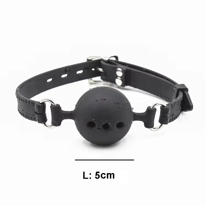 Ball Gag en silicone noir L