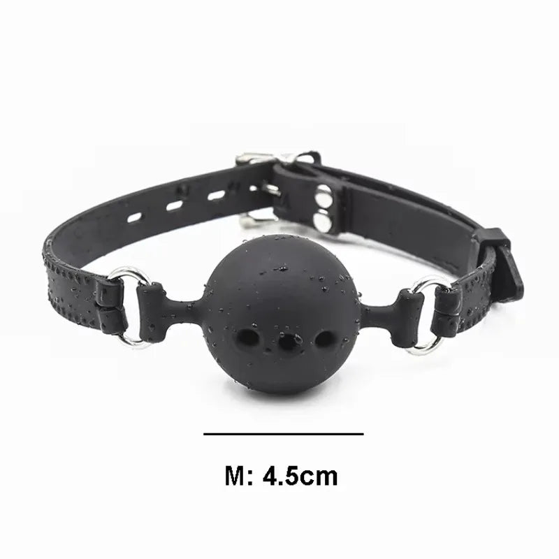 Ball Gag en silicone noir M