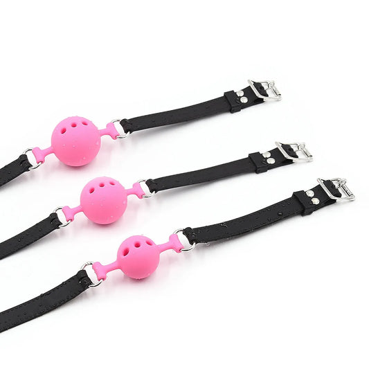 Ball Gag en silicone rose et noir 