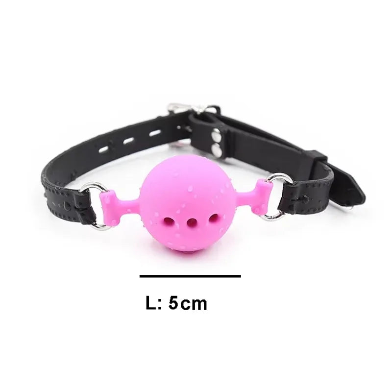 Ball Gag en silicone rose et noir 
