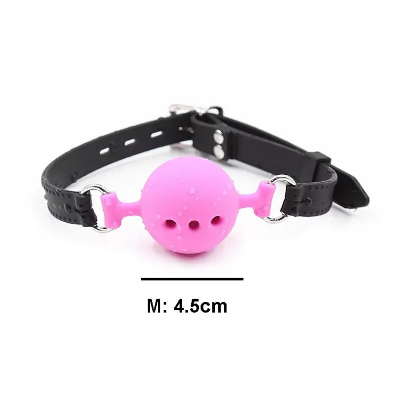 Ball Gag en silicone rose et noir 