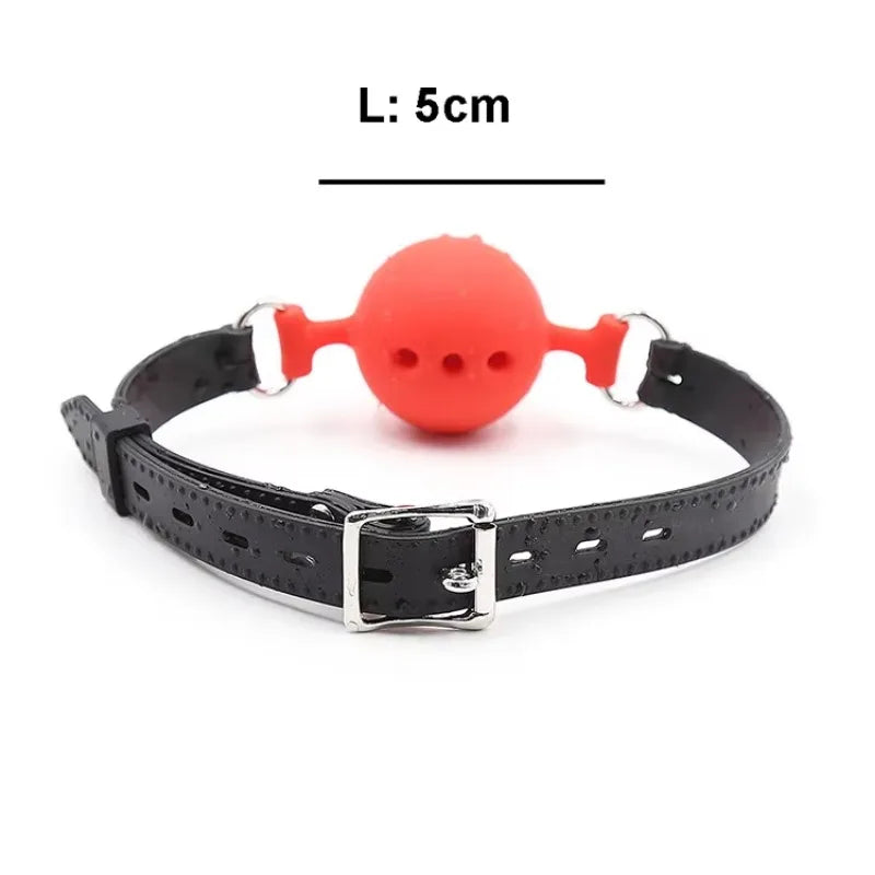 Ball Gag en silicone rouge et noir 