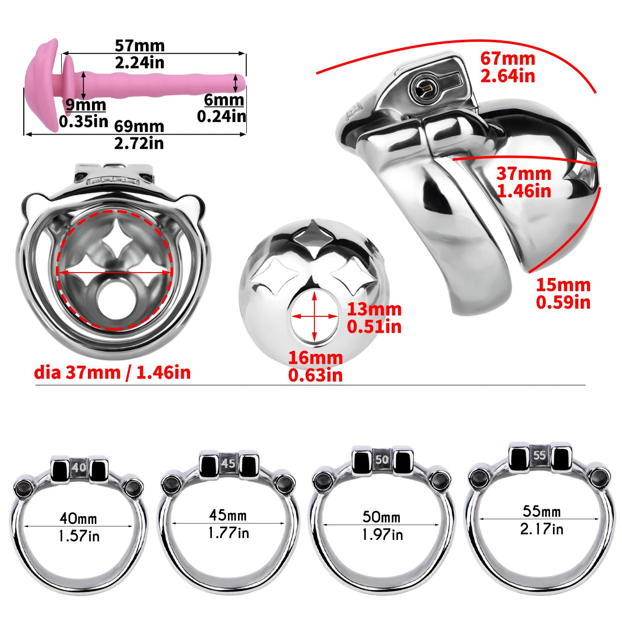 Cage de Chasteté Ourson avec Plug d'urètre et Ceinture amovibles 