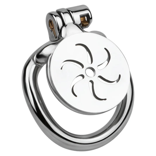 Cage de Chasteté Plate Spirale avec Sonde d'urètre amovible 