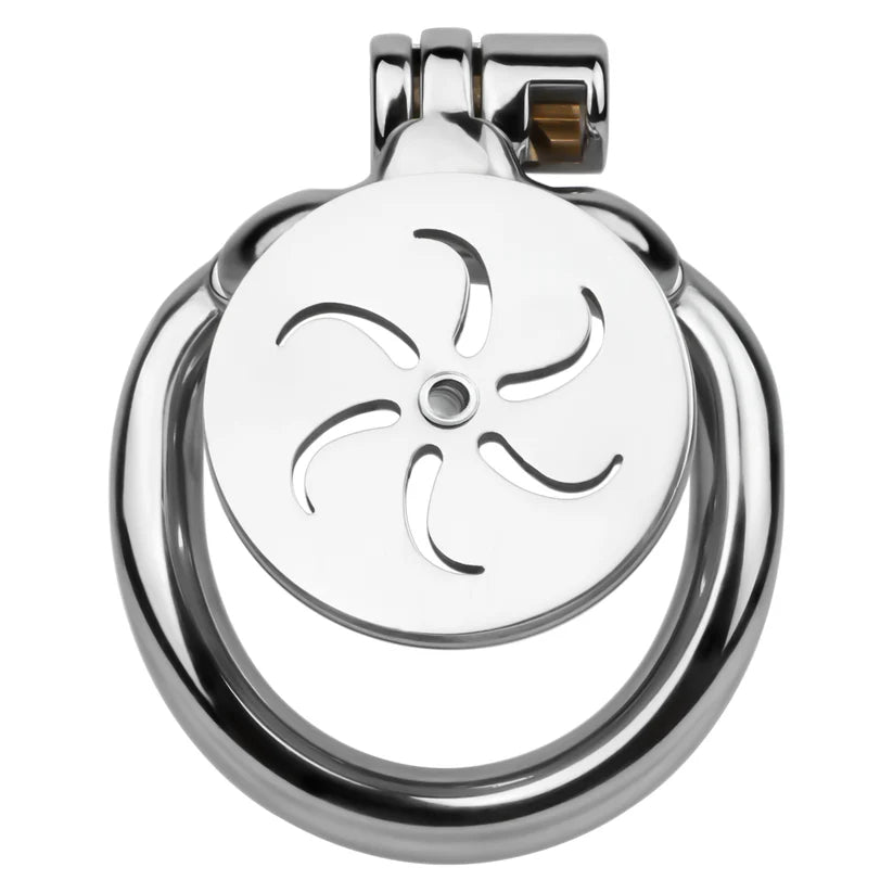 Cage de Chasteté Plate Spirale avec Sonde d'urètre amovible 