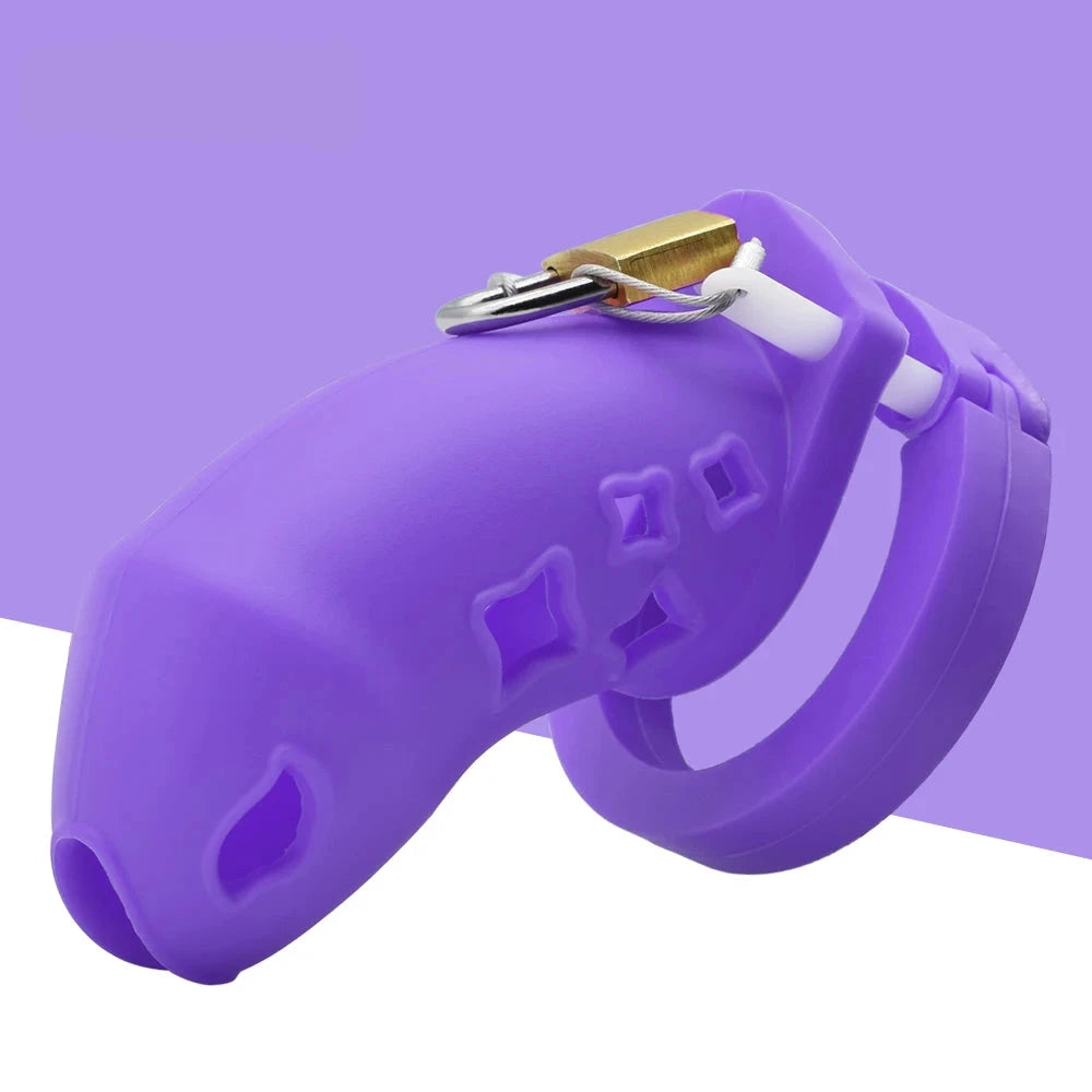 Cage de chasteté en silicone violet