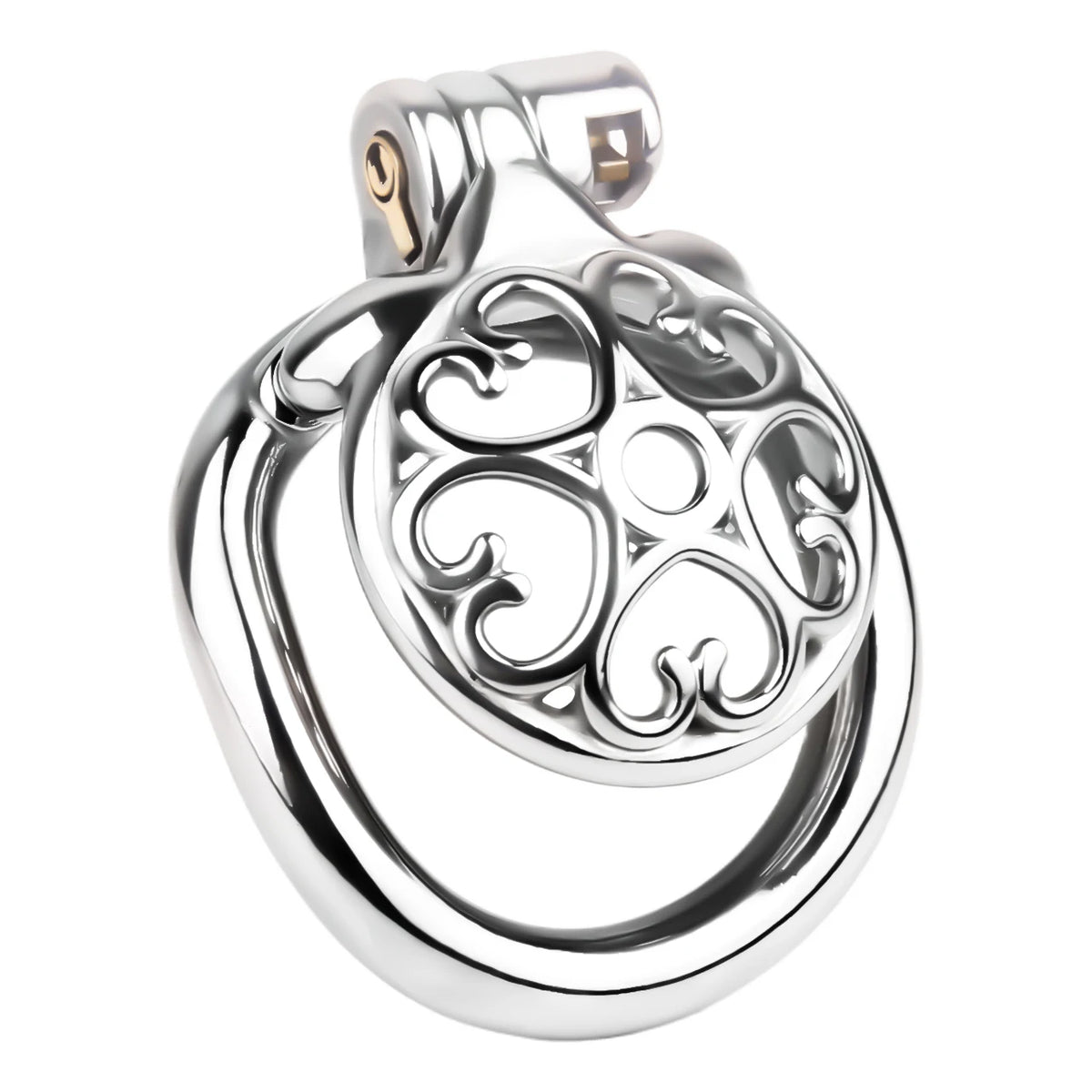 Cage de chasteté rosace de coeurs avec plug uretre 