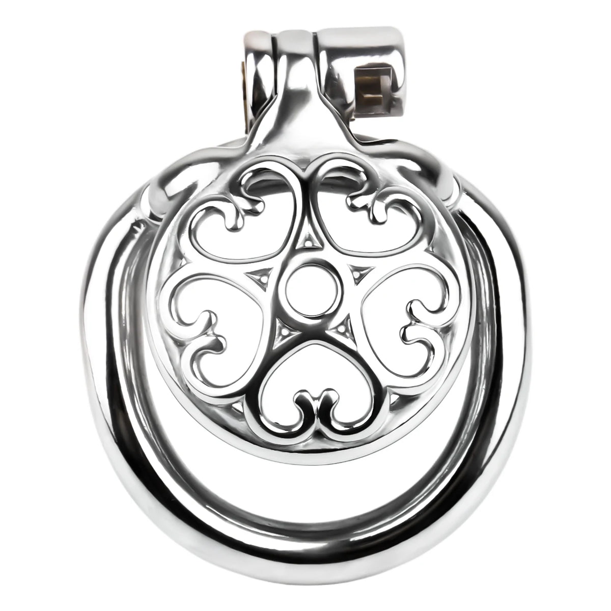 Cage de chasteté rosace de coeurs avec plug uretre 