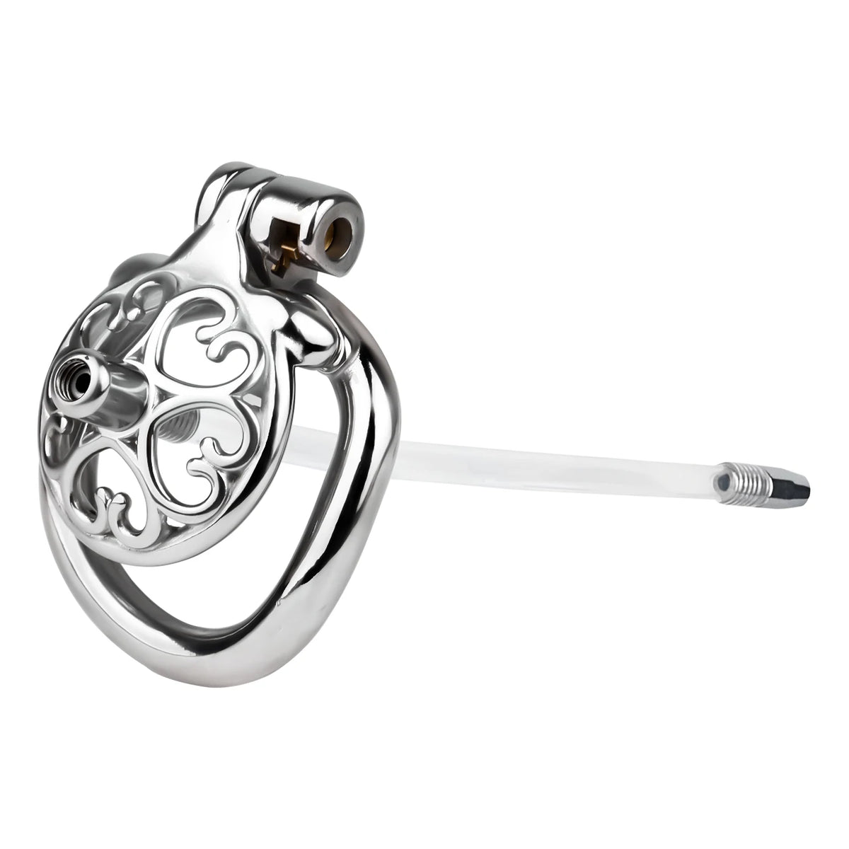 Cage de chasteté rosace de coeurs avec plug uretre 
