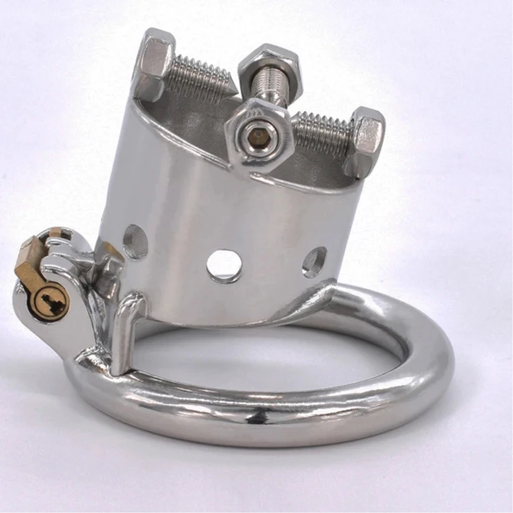 Cage de chastete 4 vis BDSM en metal 45