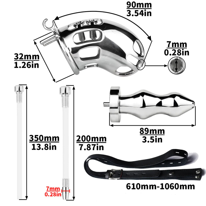 Cage de chastete a vis BDSM  plug anal