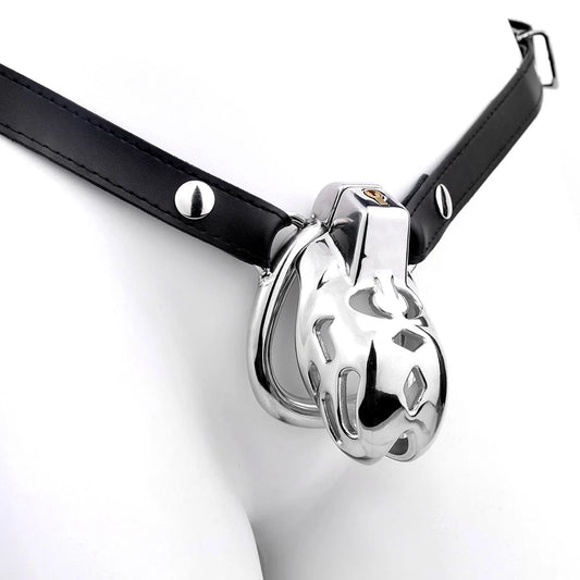 Cage de chastete cobra en metal avec ceinture amovible