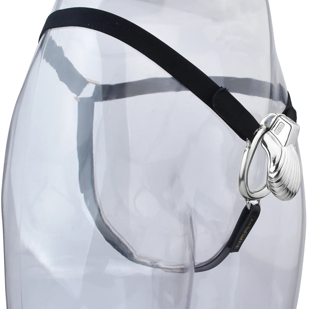 Cage de chastete coquillage argente en metal