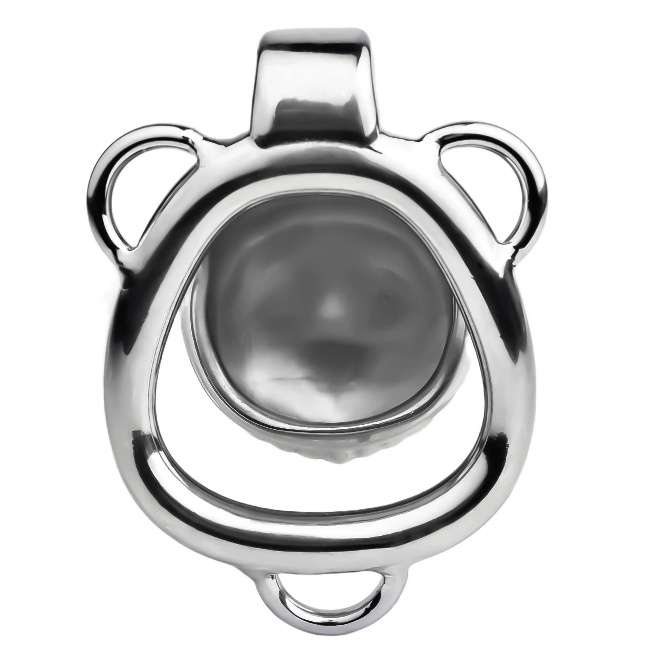 Cage de chastete coquillage argente en metal