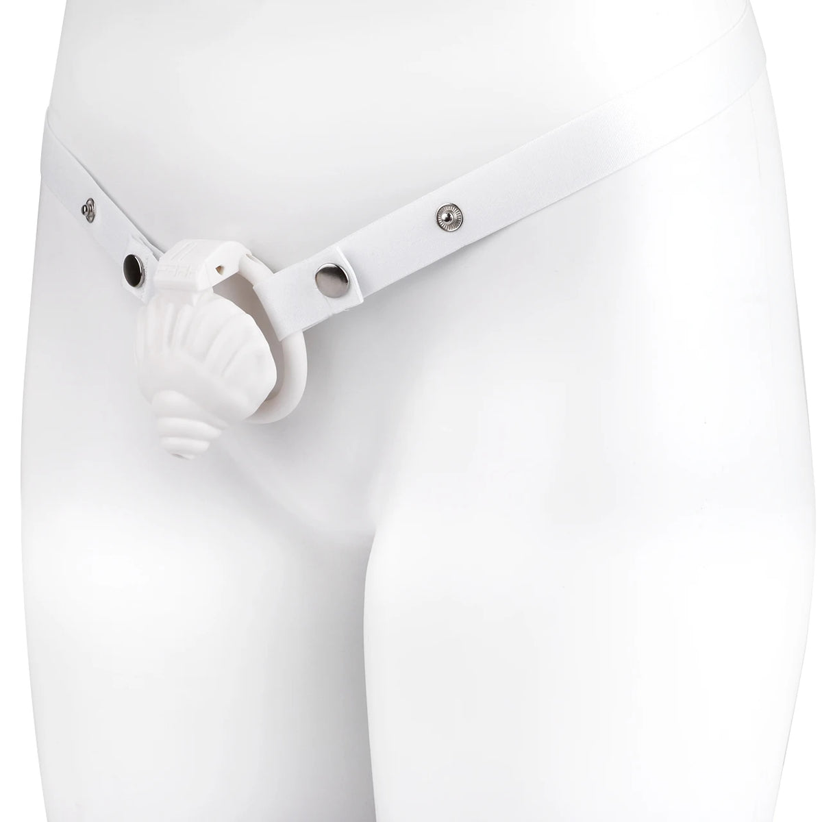 Cage de chastete coquillage en plastique blanc 