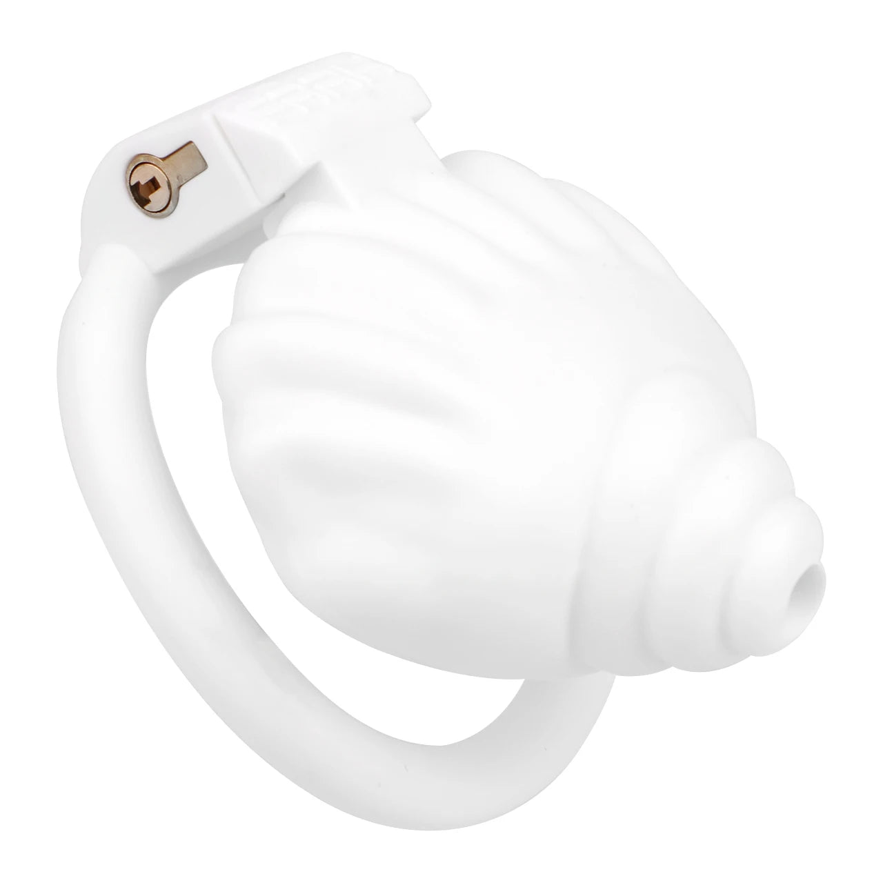 Cage de chastete coquillage en plastique blanc 