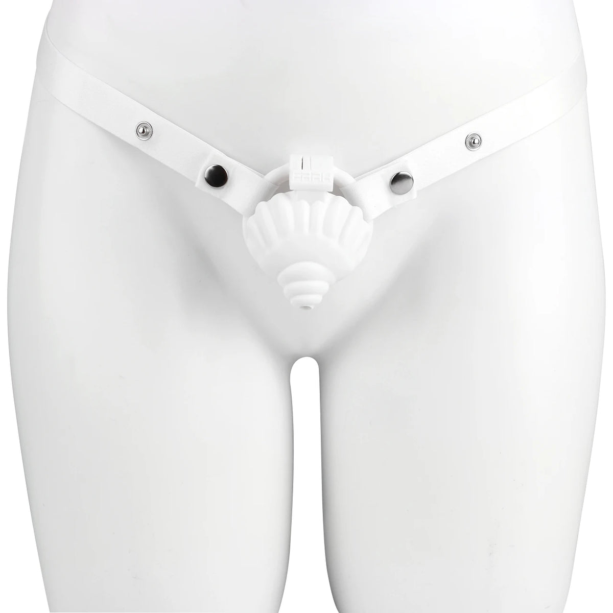 Cage de chastete coquillage en plastique blanc 