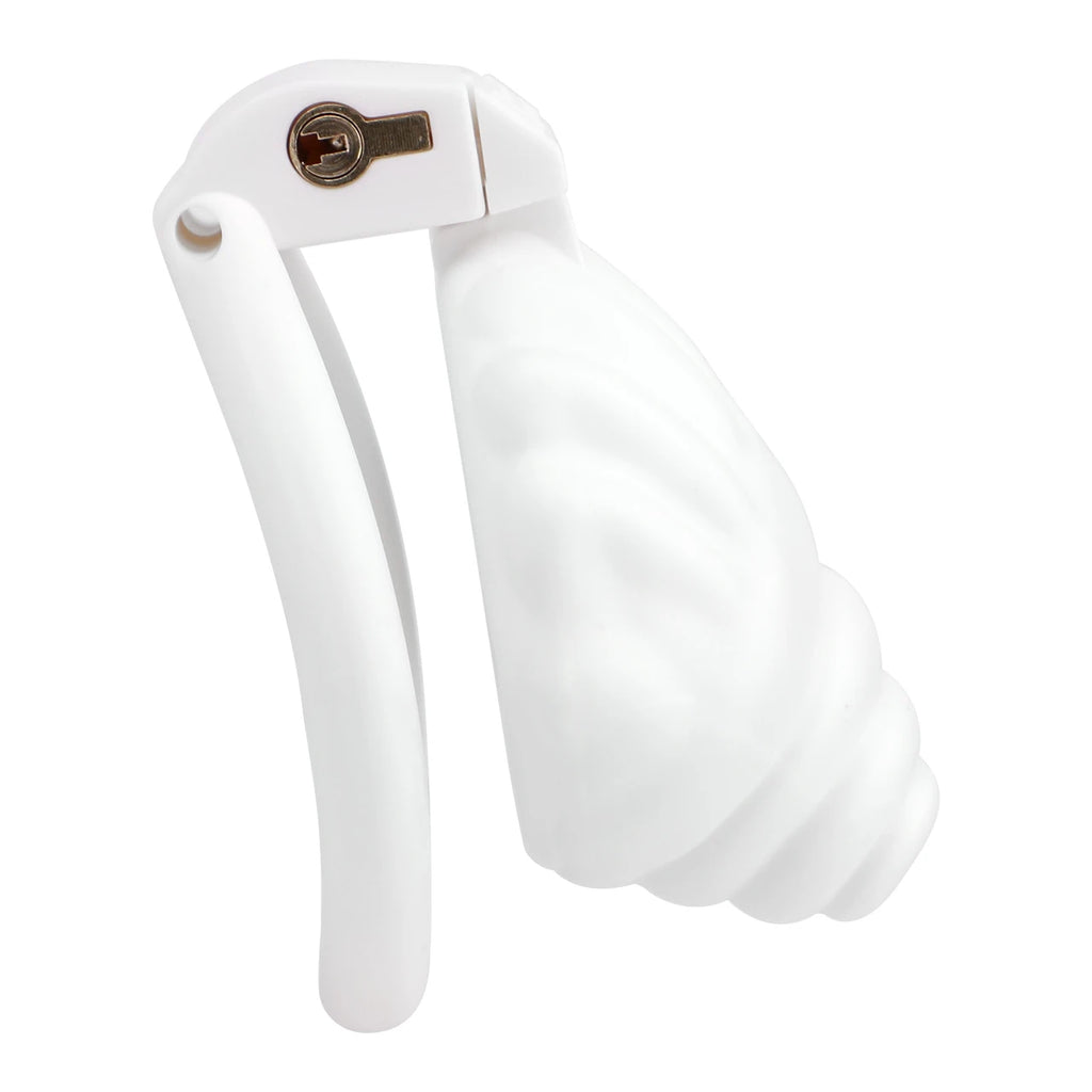 Cage de chastete coquillage en plastique blanc 