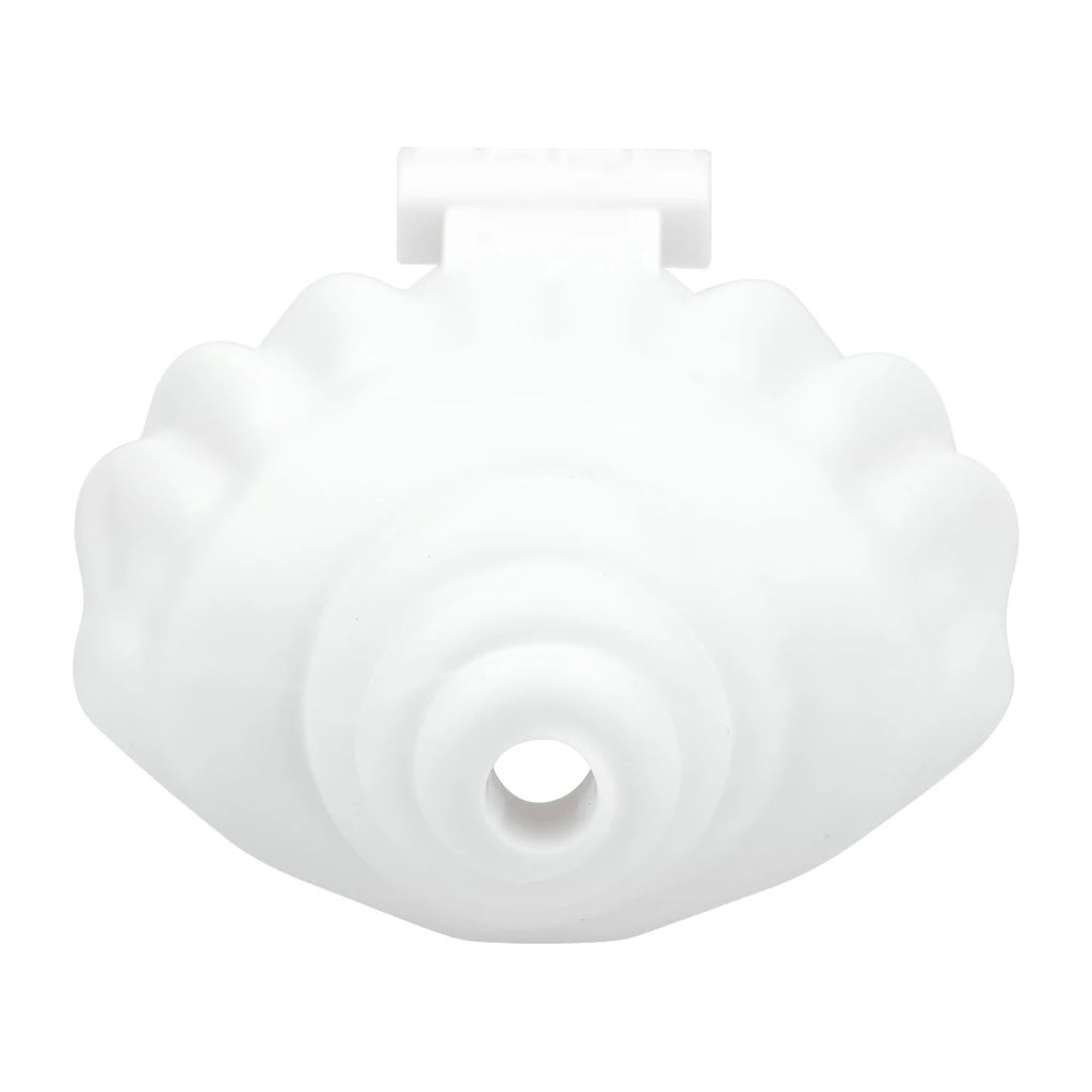 Cage de chastete coquillage en plastique blanc 