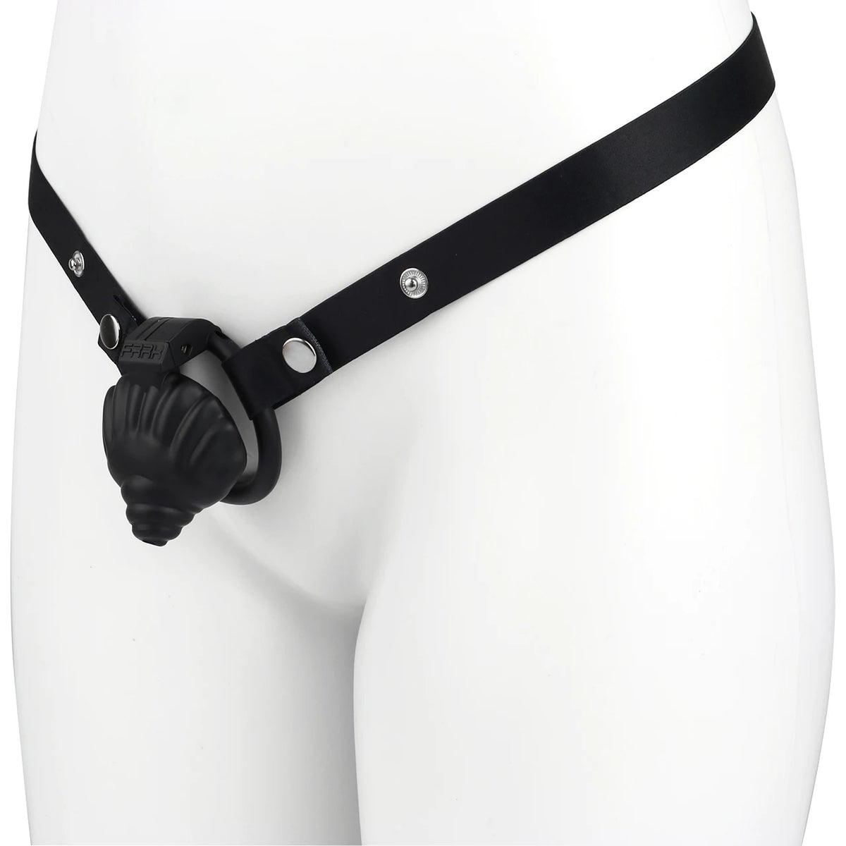 Cage de chastete coquillage en plastique noir 