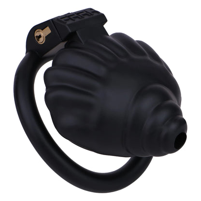 Cage de chastete coquillage en plastique noir 