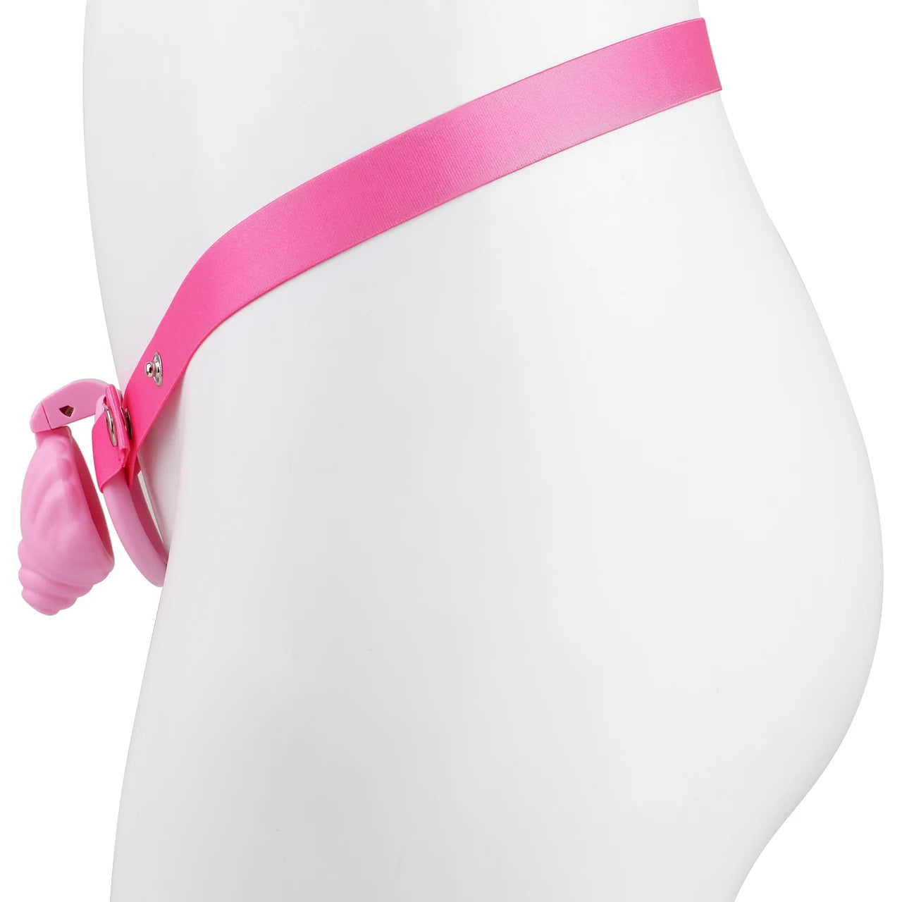 Cage de chastete coquillage en plastique rose 