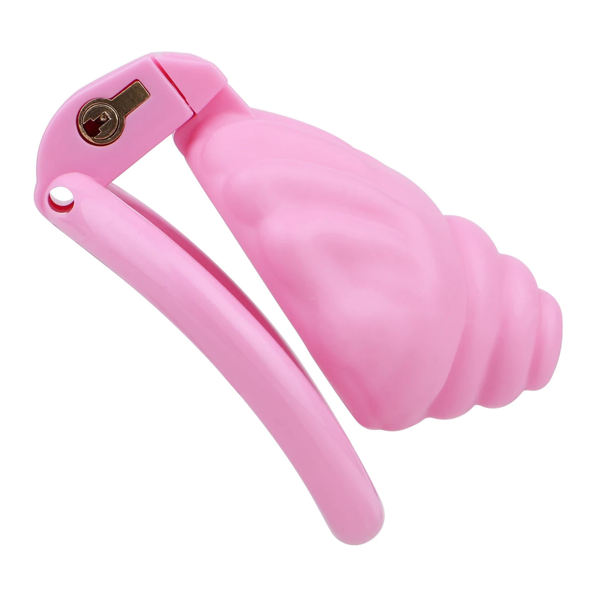 Cage de chastete coquillage en plastique rose 