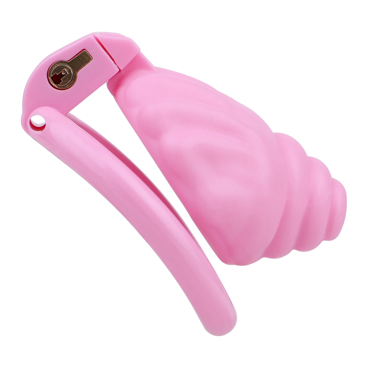 Cage de chastete coquillage en plastique rose 