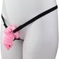 Cage de chastete cotelee en silicone rose avec ceinture 