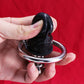 Cage de chasteté inversée en métal avec gode en silicone coloré amovible