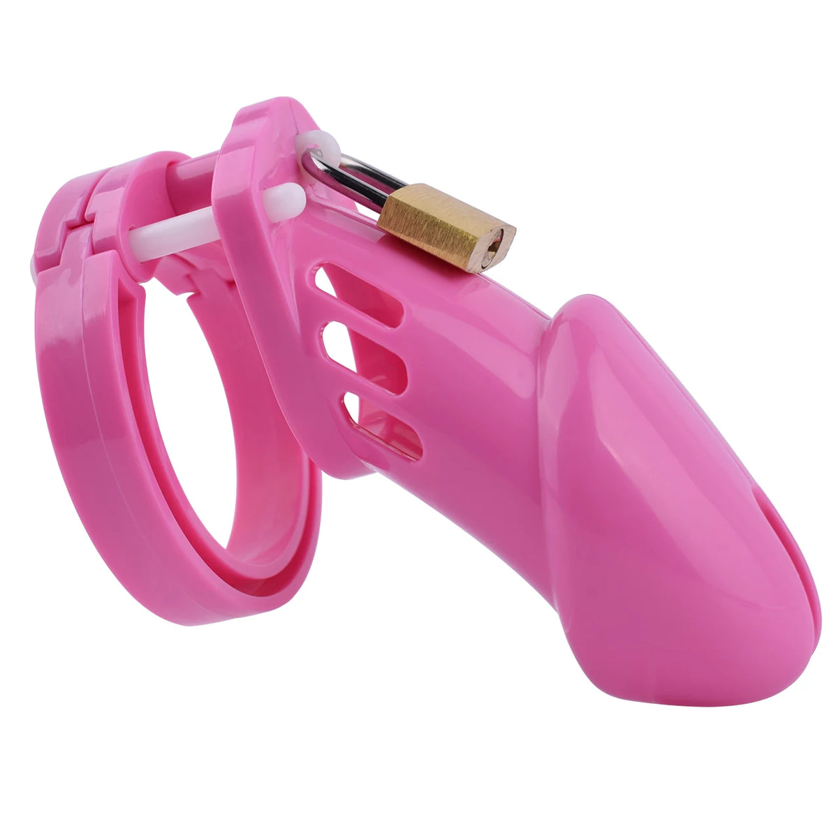 Grande Cage de chasteté en plastique rose