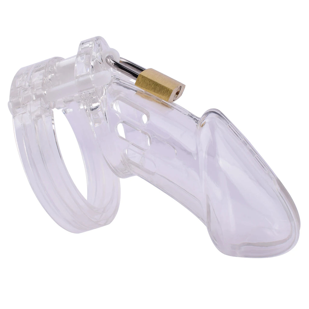 Grande cage de chasteté en plastique transparent