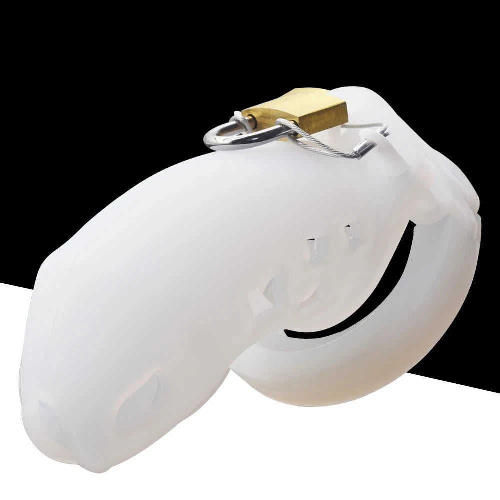 Cage de chastete en silicone blanc