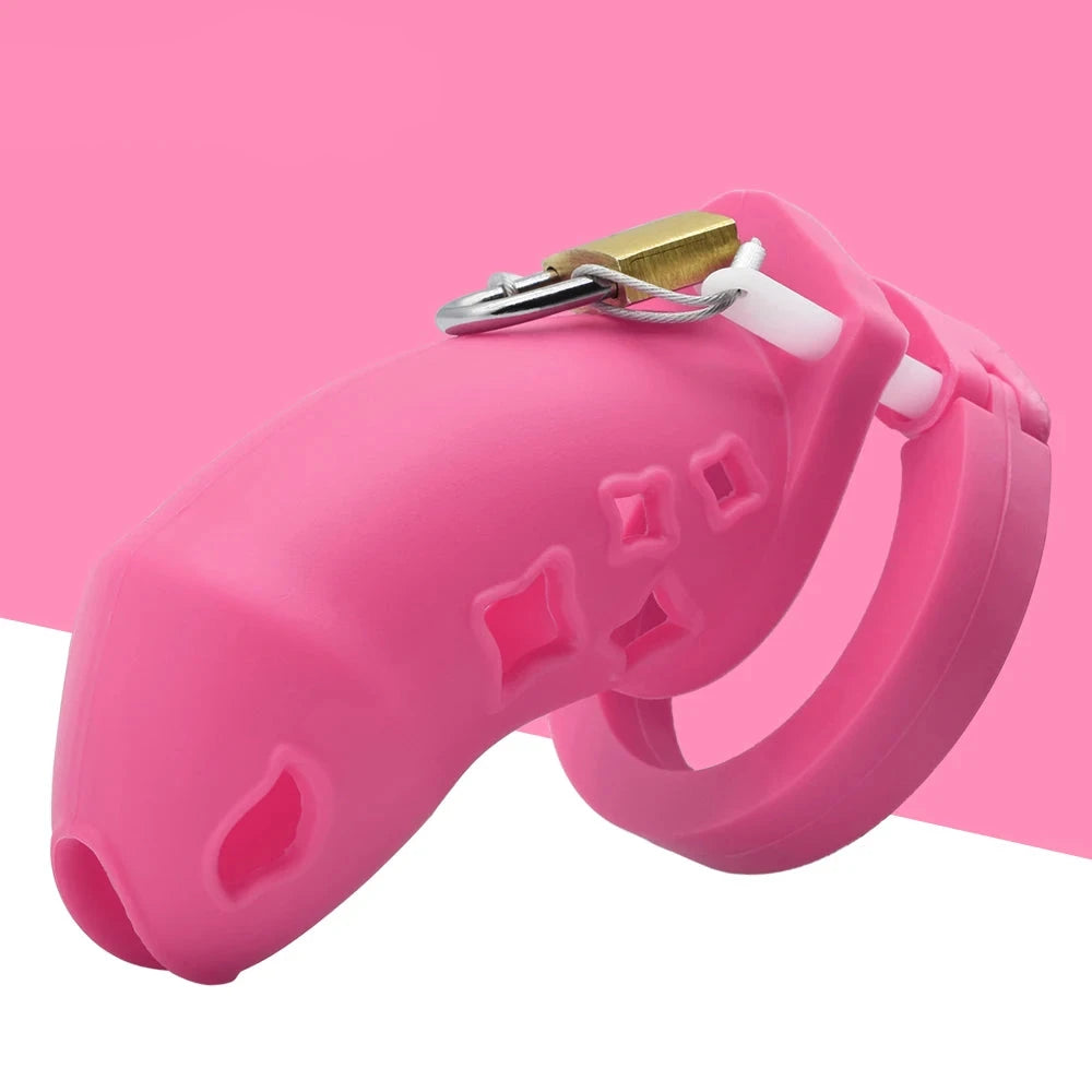 Cage de chastete en silicone rose