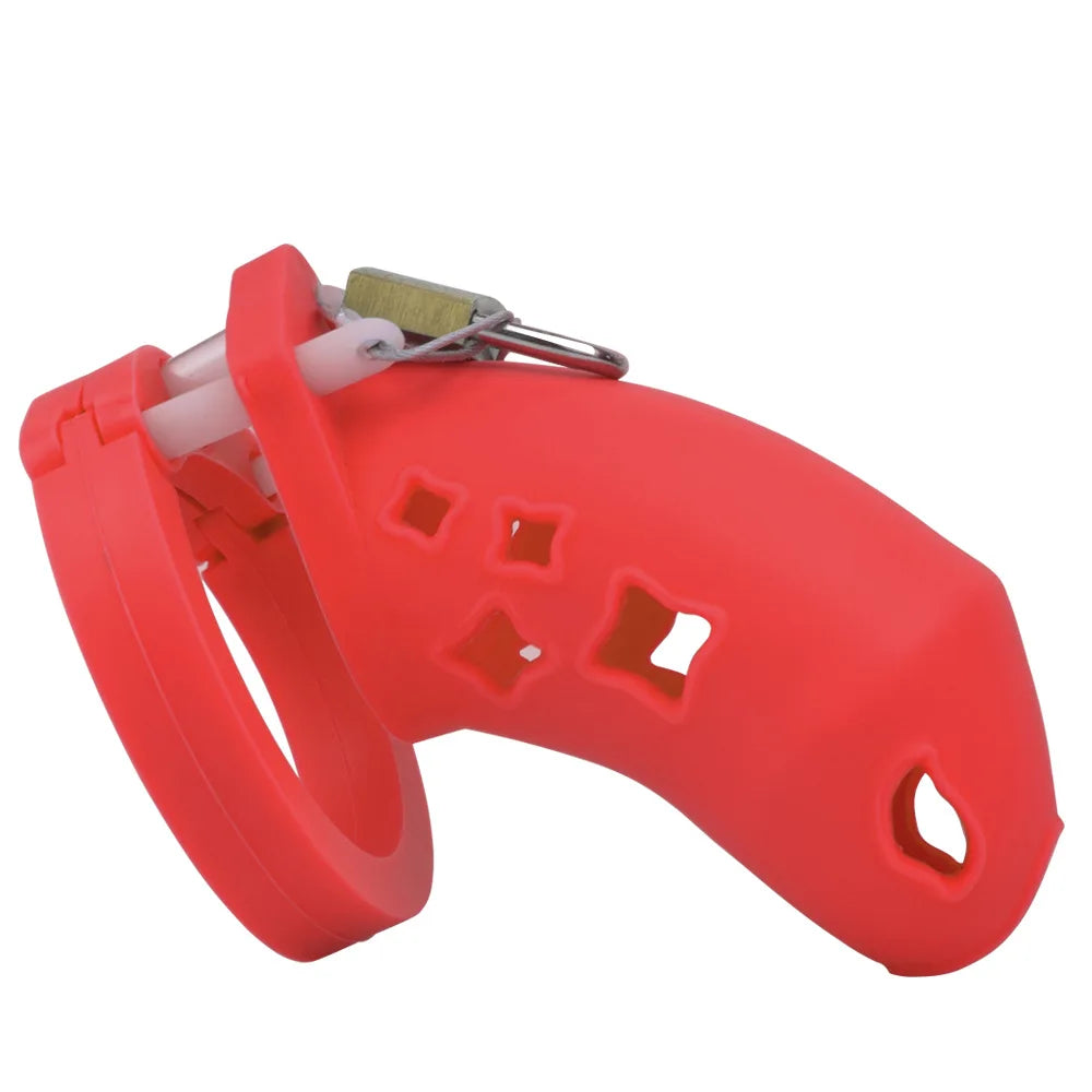 Cage de chastete en silicone rouge