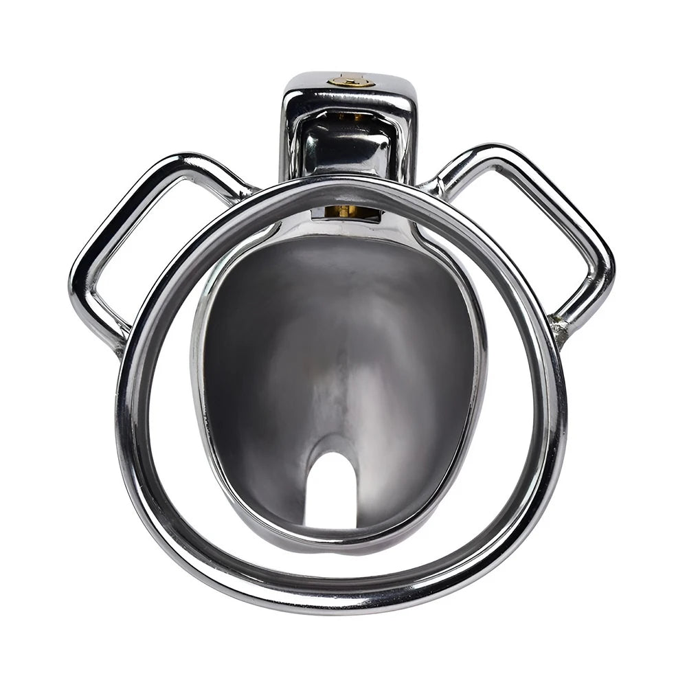 Cage de chastete micro penis en métal avec ceinture amovible