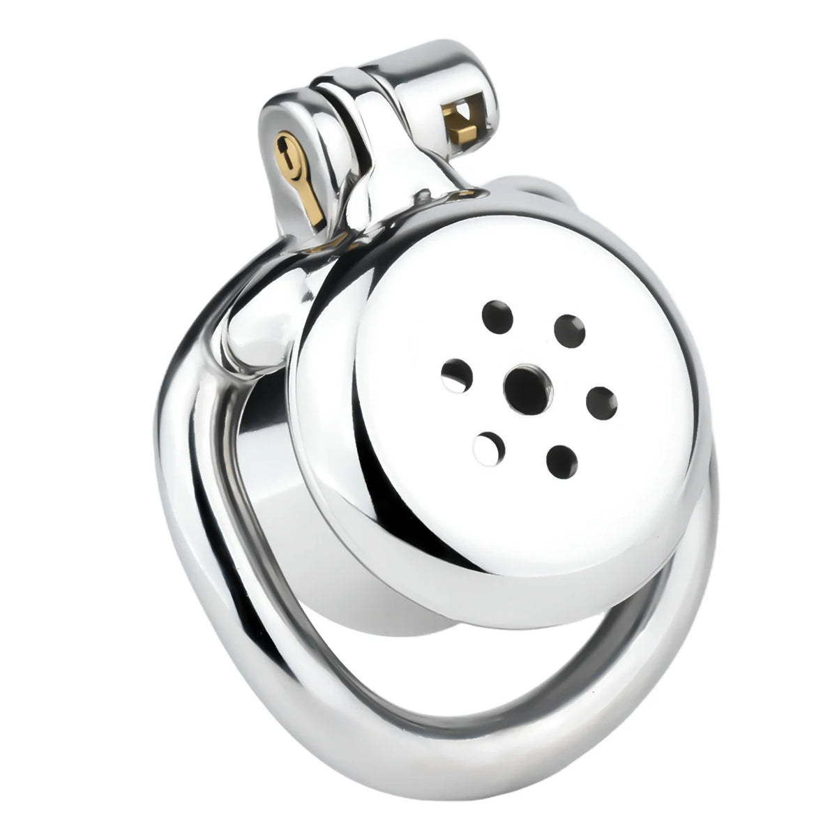 Cage de chastete negative champignon en metal avec ceinture 