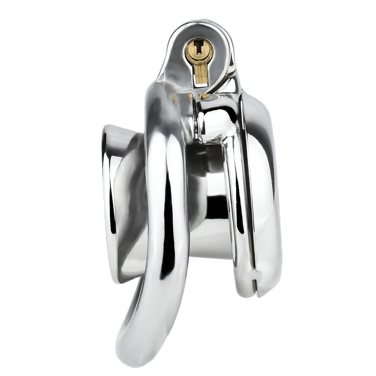 Cage de chastete negative champignon en metal avec ceinture 