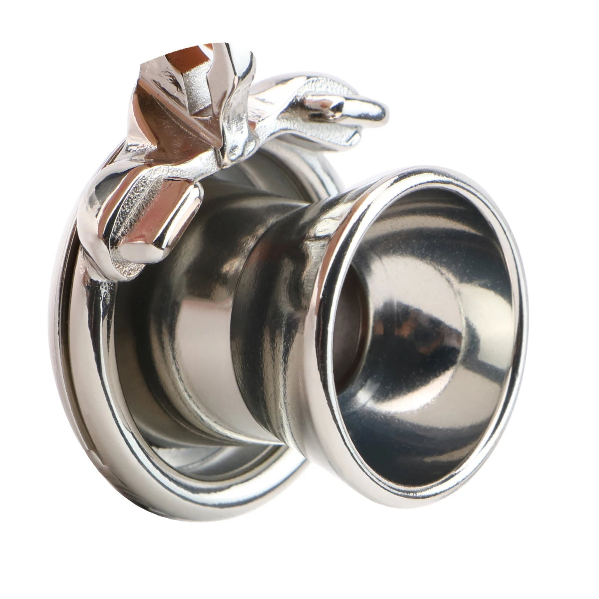Cage de chastete negative champignon en metal avec ceinture 