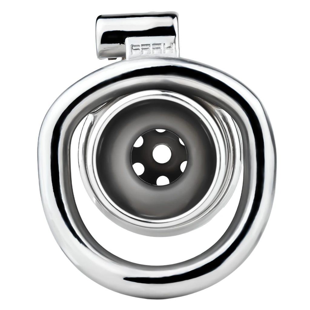 Cage de chastete negative champignon en metal avec ceinture 